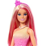 Mattel Barbie - Poupée royale aux cheveux roses et blonds, jupe imprimée papillon rose fuchsia