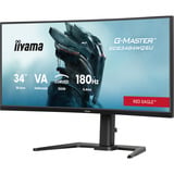 iiyama G-Master Red Eagle GCB3484WQSU-B1 34" Moniteur UltraWide gaming incurvé Noir, 1x DisplayPort, 2x HDMI, 2x USB-C, 2x USB-A, 180 Hz
