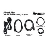 iiyama ProLite XCB3492WQSNP-B1 34" Moniteur UltraWide incurvé Noir, 1x DisplayPort, 2x HDMI, 3x USB-C, 2x USB-A, 1x RJ-45