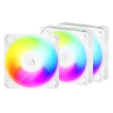 ARCTIC P12 Pro Reverse A-RGB ventilateurs de boîtier Blanc, 3 pièces, 120 x 120 x 27 mm, PWM, Ventilateur, 12 cm, 124 m³/h, Blanc
