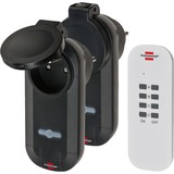 Brennenstuhl Comfort-Line prise à commande radio connecteur intermédiaire Noir, 2x prises