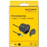 DeLOCK Hub USB 3 ports 1x Type-C + 2x Type-A + HD-Audio 