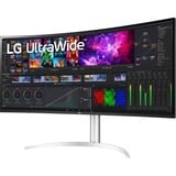 LG 40WP95CP-W 39.7" 4K UHD Moniteur UltraWide incurvé  Blanc, 2x HDMI, 1x DisplayPort, 2x USB-A 3.2 (5 Gbit/s), 1x USB-C, 1x Thunderbolt 4