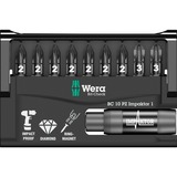 Wera Contrôle des bits 10 PZ Impaktor 1, Set d'embouts de vissage 10 pièces, diamantées, portance externe