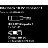 Wera Contrôle des bits 10 PZ Impaktor 1, Set d'embouts de vissage 10 pièces, diamantées, portance externe