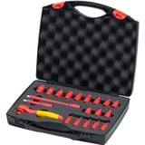 Wiha Jeu de clés à cliquet isolées 1/4", Clés mixtes à cliquet Rouge/Jaune, 21 pièces avec étui