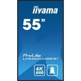 iiyama ProLite LH5565UHSB-B1, Affichage public Noir, HDMI, DisplayPort, LAN, WiFi, Audio, USB, Android
