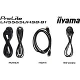 iiyama ProLite LH5565UHSB-B1, Affichage public Noir, HDMI, DisplayPort, LAN, WiFi, Audio, USB, Android