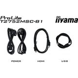 iiyama ProLite T2752MSC-B1 27" Moniteur tactile  Noir, Touch, HDMI, DisplayPort, USB, Audio