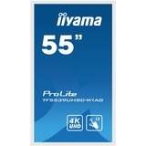 iiyama ProLite TF5539UHSC-W1AG, Affichage public Blanc, 139,7 cm (55"), 3840 x 2160 pixels, 4K Ultra HD, LED, 8 ms, Blanc