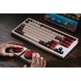 8BitDo Retro Mechanical Keyboard Fami Edition, clavier gaming Beige/Rouge, Layout États-Unis, Kailh Box White, TKL, Bluetooth Low Energy, Wireless 2.4G, USB