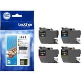 Brother Encre - LC-421VAL Value Pack Noir, cyan, magenta, jaune