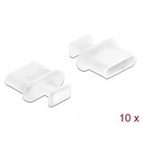 DeLOCK Housse anti-poussière avec poignée pour USB Type-C (femelle), Capuchon protecteur Blanc, 10 pièces