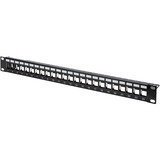 Digitus Panneau de raccordement. 19" 24 ports 1HE modulaire, Panneau de brassage Noir