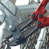 KNIPEX Coupe-boulons 71 72 910, Tenailles de cran Rouge/Bleu, Couteau en fonte, charnière vissée