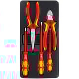 KNIPEX Jeu d'outils VDE 00 20 13, Set d'outils Rouge/Jaune, 5 pièces