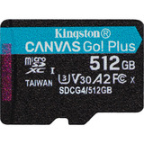 Kingston Canvas Go! Plus microSDXC 512 Go, Carte mémoire Noir, Classe 10, UHS-I U3, V30, A2