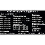 Wera Kraftform Micro Big Pack 1 Jeu de micro-tournevis, 25 pièces Noir/Vert