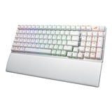 ASUS ROG Strix Scope II 96 Wireless, clavier gaming Blanc, Layout États-Unis, ROG NX Snow, 96%, LED RGB, Hot-swappable, PBT Double-shot, Bluetooth / 2.4GHz / USB 2.0