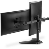 Digitus Support universel pour deux moniteurs, Pied de support Noir (Mat)