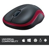 Logitech M185, Souris Rouge, 1000 dpi, Vente au détail