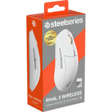 SteelSeries Rival 3 Wireless Gen 2, Souris gaming Blanc, 18 000 ppp, RGB, 2,4 GHz / Bluetooth 5.0