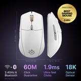 SteelSeries Rival 3 Wireless Gen 2, Souris gaming Blanc, 18 000 ppp, RGB, 2,4 GHz / Bluetooth 5.0