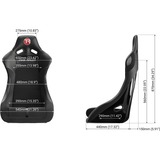 Trak Racer Rally Style Fixed Fiberglass Seat, Siège de course Noir