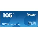 iiyama ProLite LH10551UWS-B1AG, Affichage public Noir, HDMI, DisplayPort, USB-C, Audio, RJ-45 (LAN)