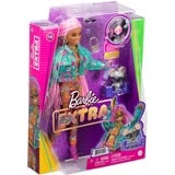 Barbie Extra Doll 10 - Floral-Print Jacket with DJ Mouse Pet, Poupée 