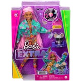 Barbie Extra Doll 10 - Floral-Print Jacket with DJ Mouse Pet, Poupée 