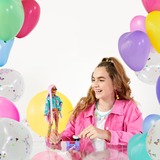 Barbie Extra Doll 10 - Floral-Print Jacket with DJ Mouse Pet, Poupée 