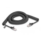 DeLOCK Câble spiralé RJ-45 mâle-mâle Cat.5e Noir, 3 mètres