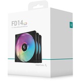 DeepCool FD14 ARGB ventilateurs de boîtier Noir, 3 pièces, 140 x 140 x 25 mm, PWM