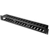 Digitus Panneau de gestion des câbles avec couvercle amovible pour armoires de 483 mm (19"), Guide-câble Noir, 1 HE