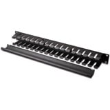 Digitus Panneau de gestion des câbles avec couvercle amovible pour armoires de 483 mm (19"), Guide-câble Noir, 1 HE