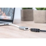 Digitus USB-C 4K HDMI Graphique, Adaptateur Blanc/Argent, 0,2 mètre