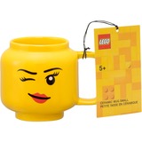 Room Copenhagen Mug LEGO en céramique - tête de fille clignotante, petit, Coupe Jaune