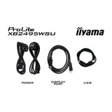 iiyama ProLite XB2495WSU-B1 24.1" Moniteur Noir, 2x DisplayPort, 1x HDMI, 1x USB-C, 3x USB-A, 100 Hz, HDMI, DisplayPort, USB, Audio