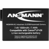 Ansmann A-Can LP-E8 Lithium-Ion (Li-Ion) 1000 mAh, Batterie appareil photo 1000 mAh, 7,4 V, Lithium-Ion (Li-Ion)