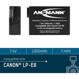 Ansmann A-Can LP-E8 Lithium-Ion (Li-Ion) 1000 mAh, Batterie appareil photo 1000 mAh, 7,4 V, Lithium-Ion (Li-Ion)