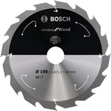 Bosch STANDARD FOR WOOD lame de scie circulaire 19 cm 1 pièce(s) Bois dur, Bois tendre, 19 cm, 3 cm, Pointe au carbure de tungstène (TCC), 1,1 mm, 7900 tr/min