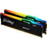 Kingston FURY 32 Go DDR5-6000 Kit, Mémoire vive Noir, KF560C30BBEAK2-32, Beast RGB, XMP, EXPO