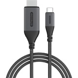 Sitecom USB-C vers HDMI 2.1, Câble Noir/gris, 1,8 mètre