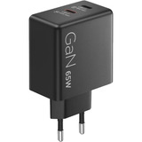Lenovo 65W Dual USB-C GaN chargeur Noir, 2x USB-C, Power Delivery