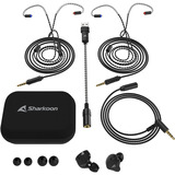 Sharkoon Stealthbite IEM  écouteurs in-ear Noir, Pc, USB-A, UBS-C, 3,5 mm