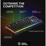 SteelSeries Apex 3 TKL RGB clavier gaming mécanique Blanc, Layout FR (AZERTY), SteelSeries Whisper-Quiet, 80% (TKL), LED RGB, TKL