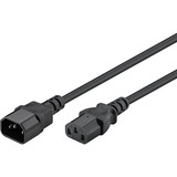 goobay 95125 câble électrique Noir 1 m IEC C14 IEC C13, Câble d'extension Noir, 1 m, IEC C14, IEC C13, H05VV-F3G, 250 V