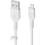 Belkin BOOSTCHARGE Flex câble USB-A avec connecteur Lightning Blanc, 1 m