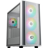 Cooler Master MasterBox 600 boîtier midi tower Blanc | 2x USB-A | 1x USB-C | RGB | Verre Trempé
